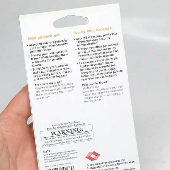 Lewis N Clark Mini Padlocks Luggage TSA21 2 Pack Black Travel Vacation - Picture 2 of 4